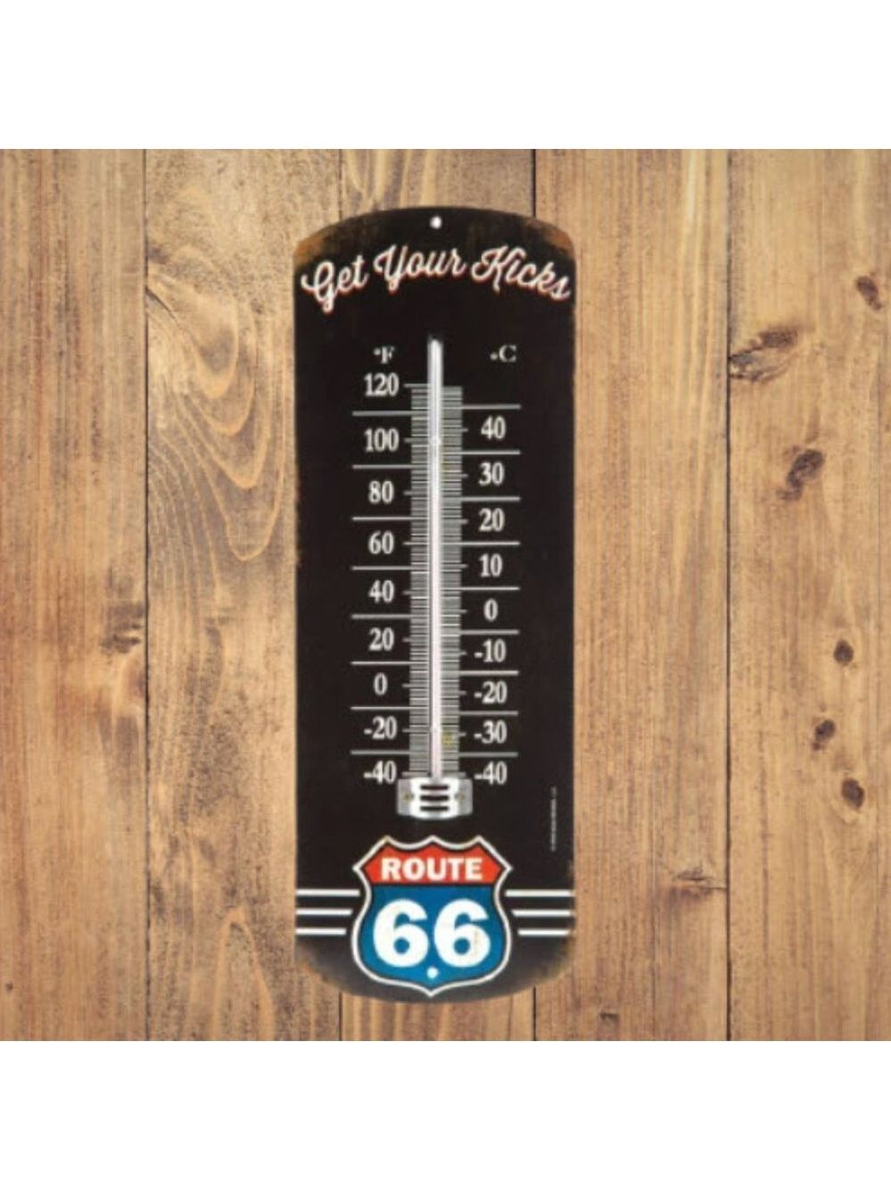 Get Your Kicks on Route 66 Tin Sign Thermometer